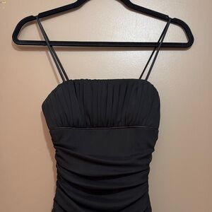 City Triangles Black Satin Dress